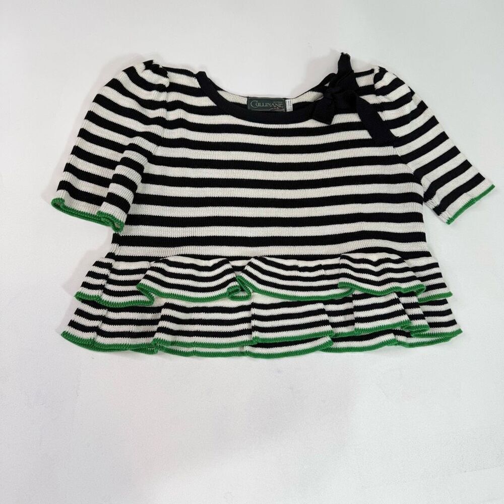 VTG Cullinane Sweater Women Small Short Sleeve Striped Costal Knit Empire Preppy